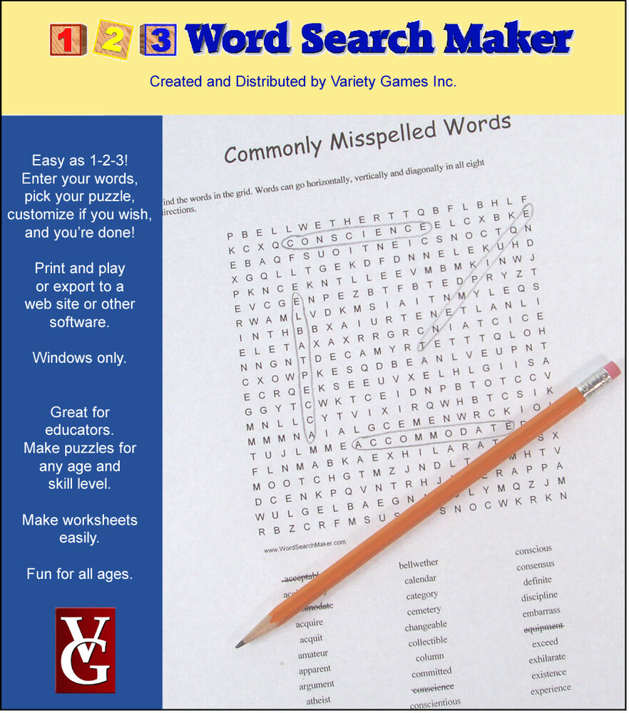 Word search maker software for mac
